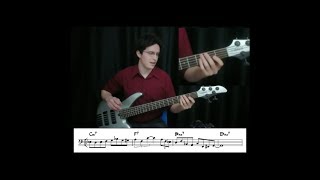 Cool Bass Licks 4  quotAutumn Leavesquot Major and minor 251 lick  Bass Guitar Lesson [upl. by Mcnalley]