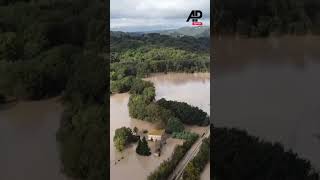 ITALY Drone reveals widespread flooding after heavy rain in Tuscany flood flooding floods [upl. by Meehyrb]