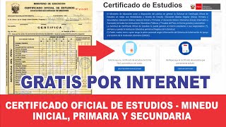 RM 432  Trámite de CERTIFICADO DE ESTUDIOS OFICIAL por internet GRATIS inicial primaria y secunda [upl. by Hannover]