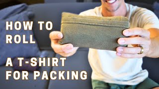 How to roll a t shirts for packing  travel compact How to roll TShirts without wrinkles [upl. by Clorinda]