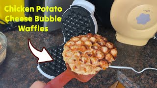 Silvercrest Bubble Waffle Maker Tested Chicken Potato Egg Waffles ⭐ Cooking Gizmos [upl. by Anim]