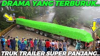 BIKIN SAKIT KEPALA  Drama Terburuk Truk Trailer Super Panjang Di Tikungan Tajam Sitinjau Lauik [upl. by Collar]