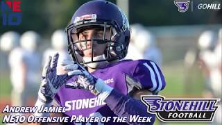 Stonehill WR Andrew Jamiel Named NE10 Offensive Player of the Week [upl. by Etnaed]