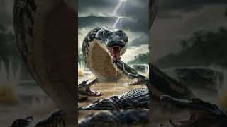 River Monsters Rampage in the Storm Snake amp Crocodile Face to Face  shortAI trending viral [upl. by Albion]