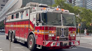 FDNY Rescue 1 quotOutstandingquot Responding in Manhattan with Sirens and Air Horn Compilation [upl. by Eserehs326]