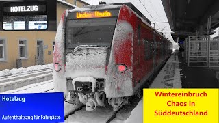 🌨️❄️Wintereinbruch mit Schneechaos in Süddeutschland Bahnverkehr massiv eingeschränkt amp Hotelzug [upl. by Llenrup678]