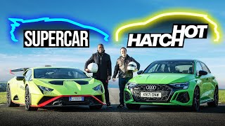 Supercar vs Hot Hatch  Whats FASTER In The REAL World 4K [upl. by Nyrek]