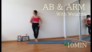 10MIN AB amp ARM WORKOUT With Weights [upl. by Almeida509]