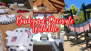 🇺🇸 SUMMER BACKYARD DECORATE WITH ME  COOK WITH ME CHIPOTLE PULLED PORK SANDWHICH [upl. by Obala302]