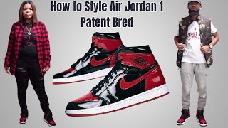 How to Style Air Jordan 1 Patent Bred  Outfits for Men amp Women  Autumn Finds [upl. by Renrew561]