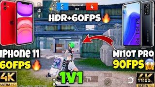 Iphone 11 60fps😨 vs mi10T pro 90 fps🥶test 2024 🤔 [upl. by Towne48]