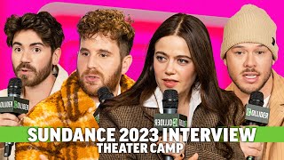 Theater Camp Interview Ben Platt Jimmy Tatro Noah Galvin and More [upl. by Cha]