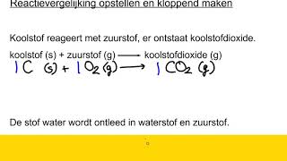 Reactievergelijking opstellen en kloppend maken [upl. by Nylanej]