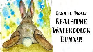 How Paint Wet on Wet Watercolor Spring Bunny [upl. by Assirol]