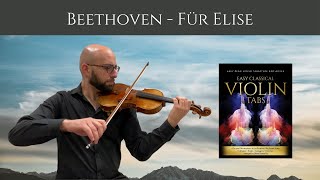 Beethoven  Für Elise  Solo Violin  Classical Violin Tabs [upl. by Nosauq]