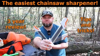 Easiest to use chainsaw sharpener 3 year update with tips and tricks Stihl 2 in1 sharpener 685 [upl. by Fabien]