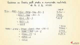 Scaderea cu trecere peste ordin a numerelor naturale de la 0 la 10 000  Matematica clasa a IIIa [upl. by Florance]