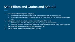 Learning SaltStack  salt grains pillars amp saltutil [upl. by Macur]