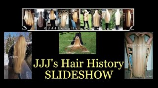 JJJs LONG HAIR HISTORY slide show Short to long to longer [upl. by Animahs306]