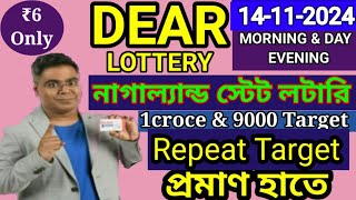 14112024 morning 6pm 8pm repeat target number NagalandLottery Sambad LiveLottery Target Number [upl. by Annahsat]