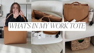 WHATS IN MY BAG restock my work tote daily essentials Dagne Dover work bag [upl. by Haldane]