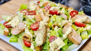 SALADE CÉSAR🥗 LA RECETTE D’ÉTÉ RAFRAÎCHISSANTE Avec sa vinaigrette👩🏻‍🍳 Deli Cuisine [upl. by Nauj]