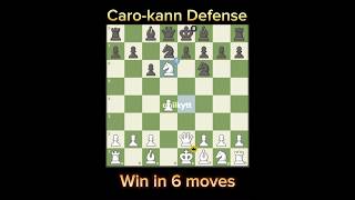 Carokann Defense trap  win in 6 moves chess chesstraps trap checkmate chesscom shorts [upl. by Yatnuhs]