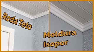 MOLDURA DE ISOPOR RODA TETO COMO INSTALAR [upl. by Crary]