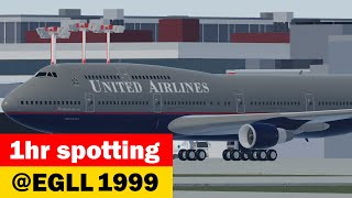 1 Hour of Planespotting at EGLL LondonHeathrow 1999 Aeronautica [upl. by Oedama]