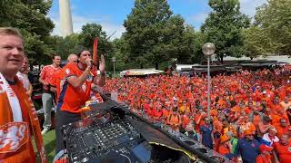 Dutch Fanwalk München Olympiapark Warmup 02072024 [upl. by Ahsinel]