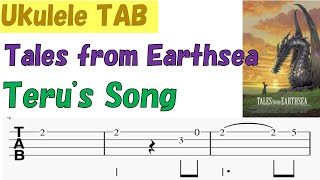 Teru′s Song  Tales from Earthsea ukulele tab sheets [upl. by Ecurb]