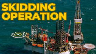 Jackup drilling rig cantilever skidding [upl. by Allmon]