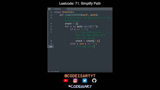 Leetcode 71 Simplify Path in Python  Python Leetcode  Python Coding Tutorial  Python Coding ASMR [upl. by Eiramaliehs688]