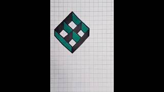 Graph paper drawing  Easy drawing tutorial shorts art 3d youtubeshorts 3dart shortsviral [upl. by Comfort]