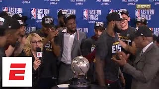 FULL Cleveland Cavaliers win 2018 Eastern Conference finals Watch the trophy presentation  ESPN [upl. by Harahs]