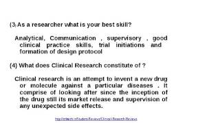 common interview questions for clinical research associate [upl. by Nehttam]