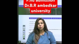 PhD admission 202425  BR Ambedkar University PhD Admission 2024  Through UGC NET Score  shorts [upl. by Asilef]