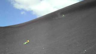 Sandboarding and sledding on volcano Cerro Negro Nicaragua 2011 [upl. by Pattani]