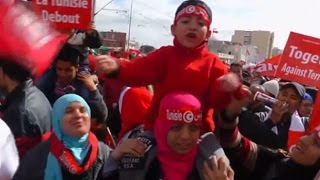 Thousands join Tunisia antiterror march [upl. by Avot]