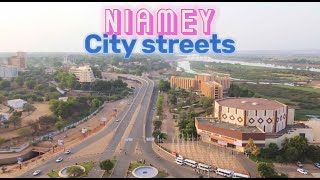 🇮🇳 AFRICA  NIGER  NIAMEY city streets Cinematic video 4k by drone [upl. by Nos]