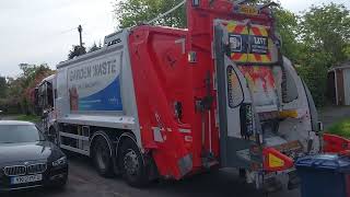 Waverley borough Council Biffa Mercedes olympus econic emptying blue recycling bins [upl. by Ecitsuj892]