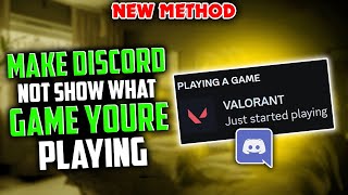 How to make discord not show what game youre playing New Method [upl. by Pruchno]