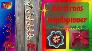 Haken ♥ Kerstroos windspinner poinsettia bloem [upl. by Venuti527]