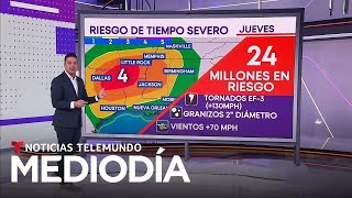 Tornados de larga duración podrían afectar el sur de EEUU  Noticias Telemundo [upl. by Mlehliw213]