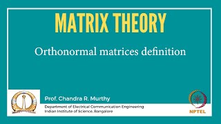 Orthonormal matrices definition [upl. by Olmstead]