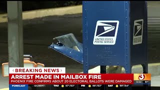 Suspect arrested after mailbox fire damages ballots in Phoenix [upl. by Ahsiemat643]