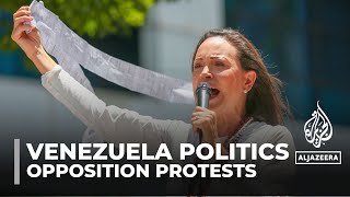 Venezuelan opposition rallies in Caracas one month after disputed vote [upl. by Ned]