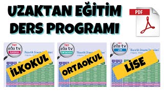 UZAKTAN EĞİTİM DERS PROGRAMI BELLİ OLDU 31 AĞUSTOS  18 EYLÜL [upl. by Leisam]