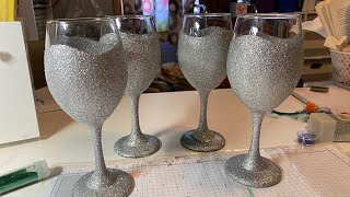 Easy Glitter Wine Glasses [upl. by Dimitris851]