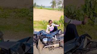 Bike চালাতে গিয়ে পড়ে গেলাম😢 youtubeshorts viralvideo village bike ￼ride [upl. by Tillinger551]